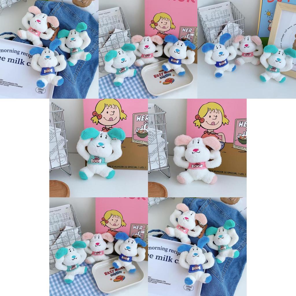 Entzückender Plüschhund-Schlüsselanhänger im koreanischen Stil Niedliches Cartoon-Spielzeug Geschenk für Schüler