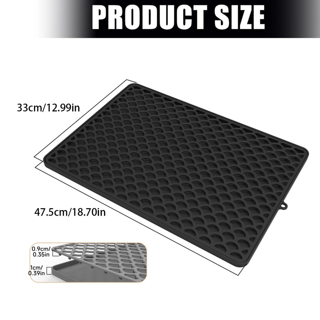 Portable Cats Litter Containment Mat Silicone Top Waterproof Base Foldable Structure For  And Space Saving