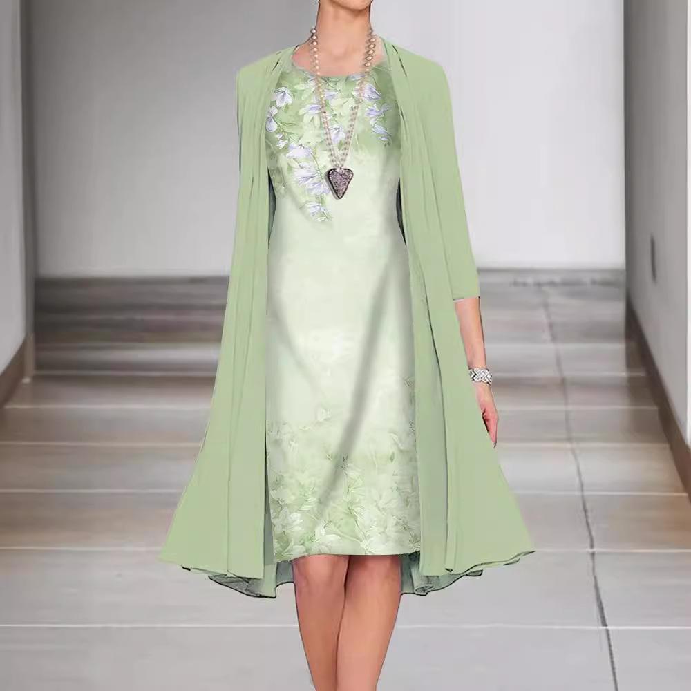 Spring and Autumn Printed Medium and Long Sleeves Loose Multi-color Two-piece Set
