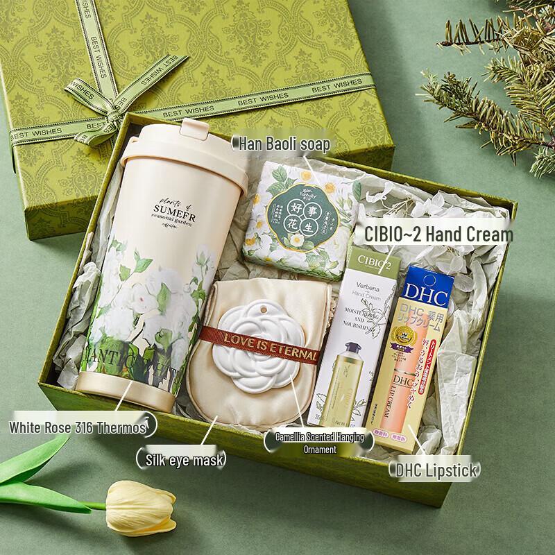 Mother's Day Green Insulated Cup & Skincare Gift Set