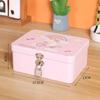 Iron Box with Lock and Key Desktop Storage Box Retro Tinplate Cosmetics ID Storage Household Jewelry Storage Empty Box