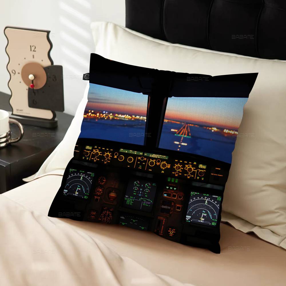 Aircraft Cockpit Personalized Pillow Cover Kids Bedroom Wild Party Decor Pillowcase Kid Birthday Shower Gift