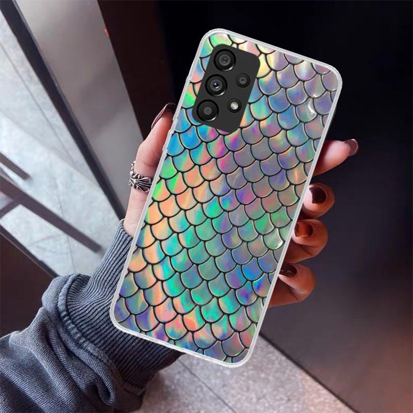 Fish Scale Pattern Mermaid Phone Case For Samsung Galaxy A12 A52S A42 A32 A22 A51 A50 Note 20 Ultra 10 S10 Plus A71 A70 A31 A30