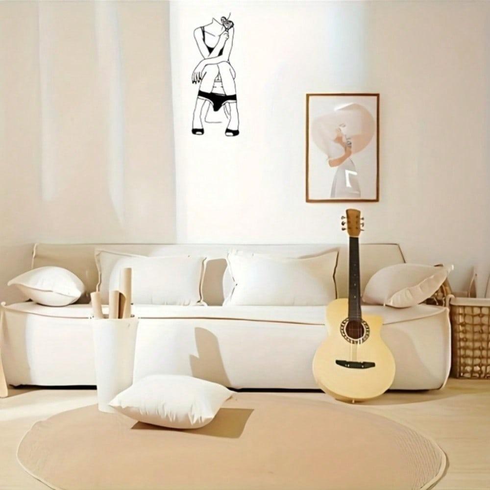 1 szt. Abstrakcyjny obraz kobiety - Metalowa rzeźba ścienna znak. Nadaje się do dekoracji w gospodarstwach wiejskich, na werandach, w salonach i pokojach.