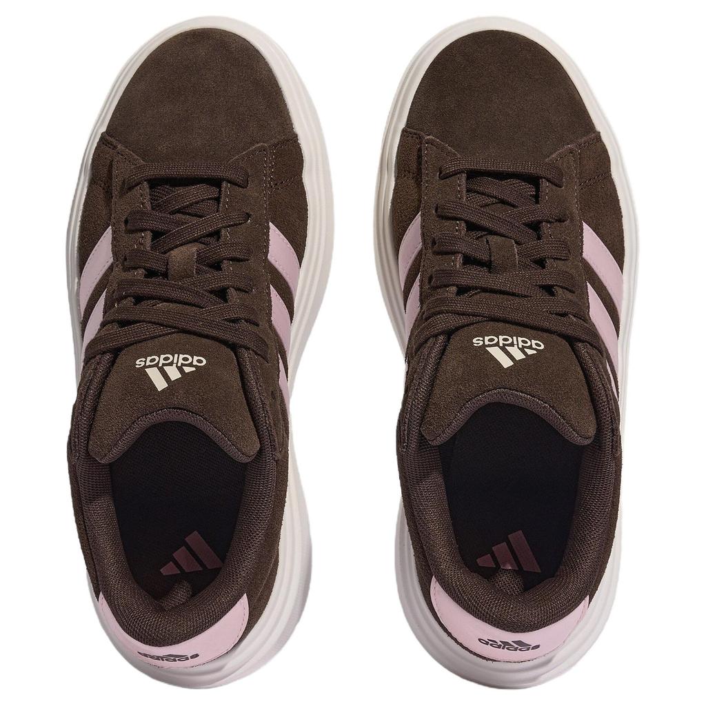 Adidas GRAND COURT PLATFORM Skateboard Shoes Women's Brown Pink KI5137