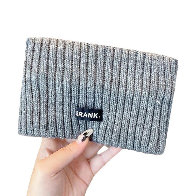 Knitted headband women's new forehead protection, windproof wipe cover, headband plush wide-brimmed headscarf, sports headgear winter