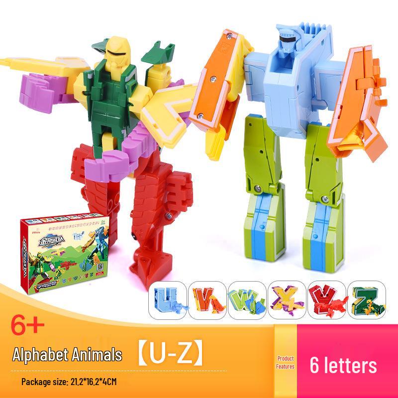 Power Rangers Alphabet & Number Transforming Robot Building Blocks Toy Set for Kids