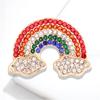 Kolorowa tęczowa broszka z cyrkoniami dla kobiet, unisex, urocza przypinka ze stopu w kształcie chmurki, biżuteria na imprezę, na co dzień, prezent