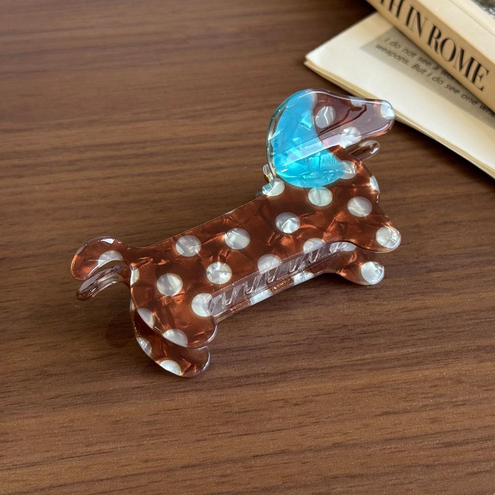 Sweet Pvc Polka Dot Dog Hair Claw Large Geometry Cartoon Hairpin Bang Clip Hair Accessories Puppy Side Clip Vacation