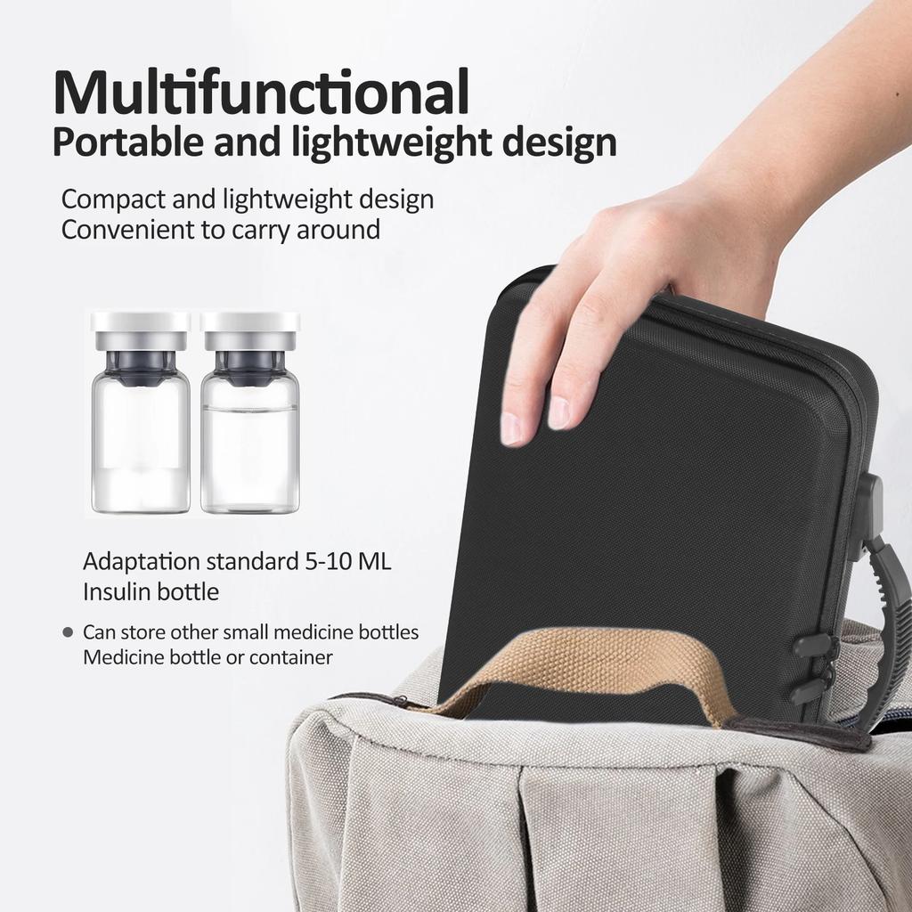 Portable Insulin Cooling Storage Box 60 Slot Insulin Vial Protector Case Suitable for Standard 5-10ml Vial Medicine Organizer
