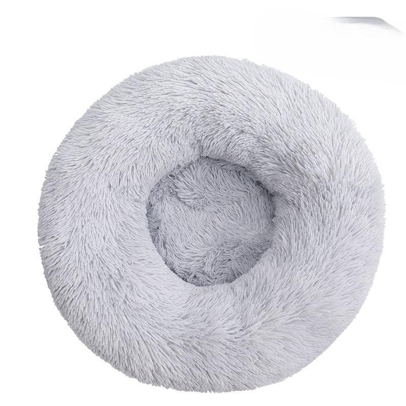 Washable Plush Round Dog Cat Bed Removable Cover Cozy Pet Mat for Deep Sleep Warm Pad