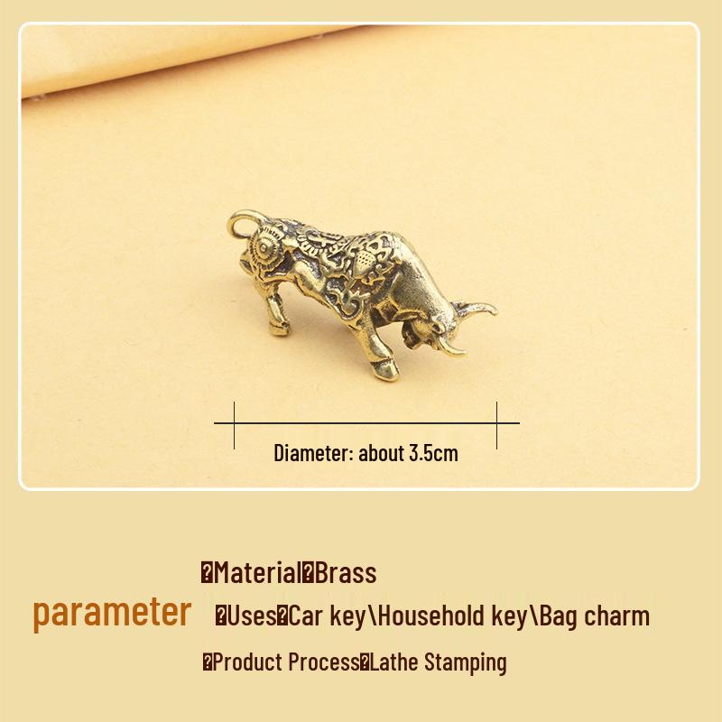 3D Zodiac Animals Pendant: Pure Brass & Copper Car Keychain Accessory