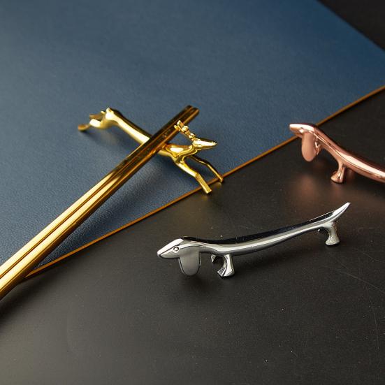 1/2Pcs Chopsticks Rest Rustproof Polished Surface Animal Shape Chopsticks Holder Spoon Tableware Rack Holder Tool