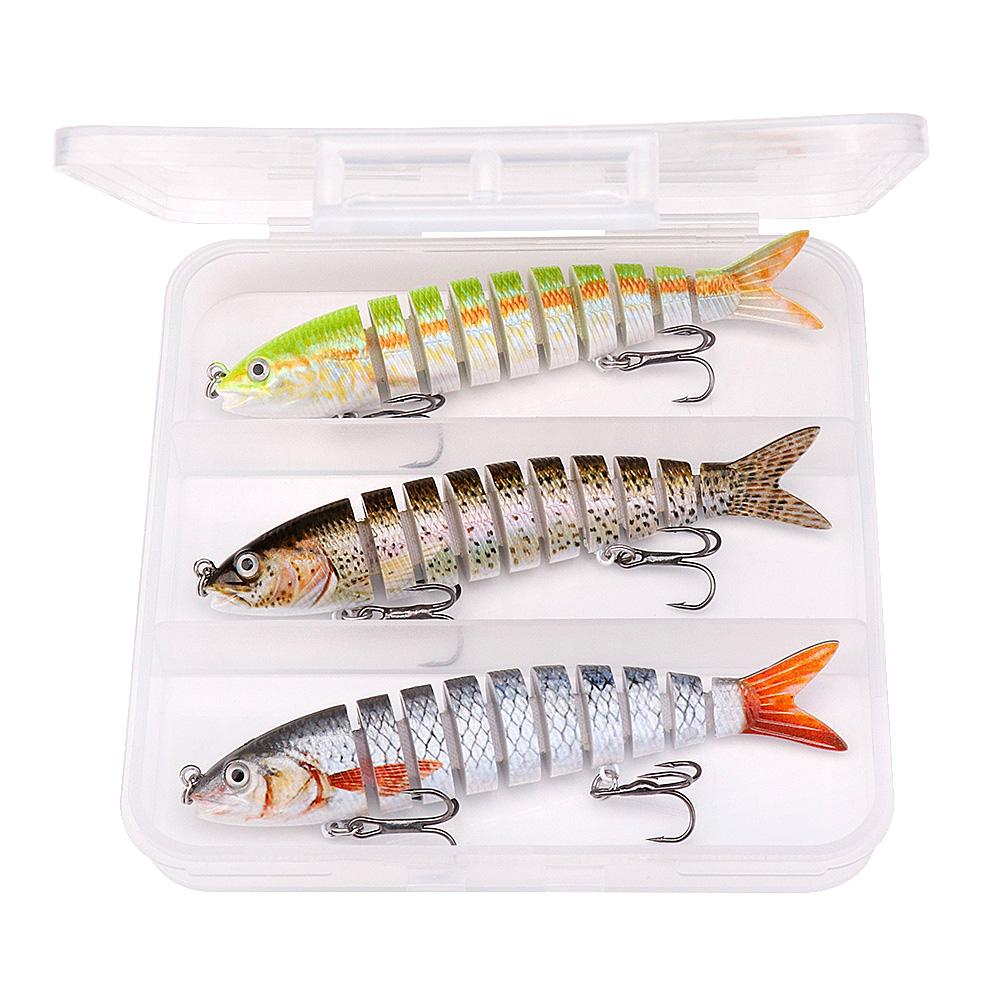 Set of 3 Artificial Baits Kit 10cm 17g Sinking Swimbait Crankbaits Premium Wobbler Lures for Pike Fishing