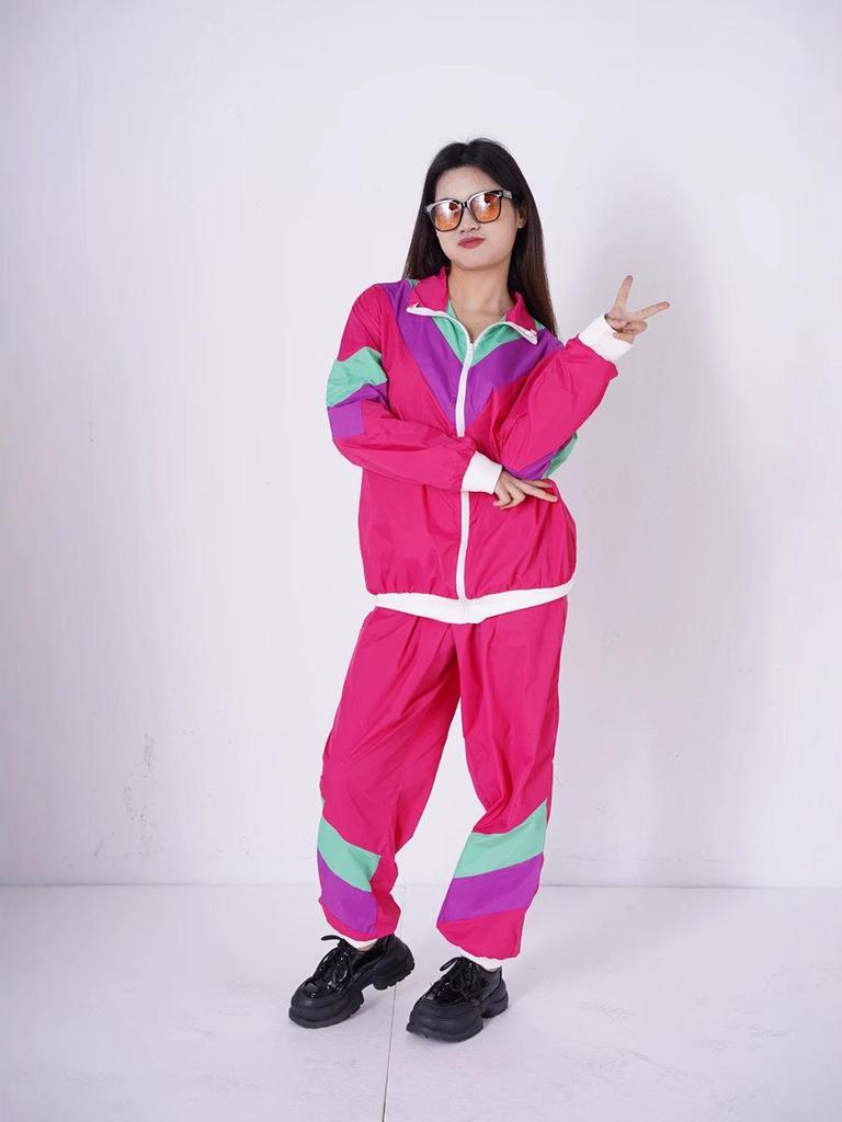 Europäisch-amerikanische Karnevalskostüme im Retro-Stil der 80er und 90er: Lebendige Sportbekleidung für Tanz, Aerobic und Skifahren