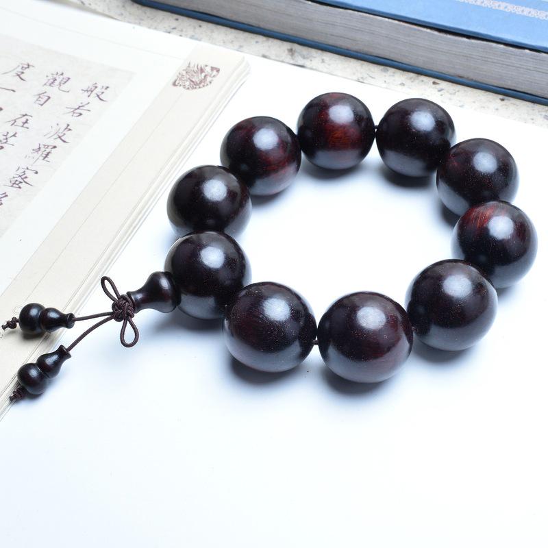 Venus Old Material Small-Leaf Red Sandalwood Prayer Beads Chain - High Oil Density, Unisex, New Chinese Style Decoration Gift