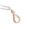 Korean Style Rose Quartz & Rhodonite Women's Clavicle Necklace with Silver & Rose Gold Pendant