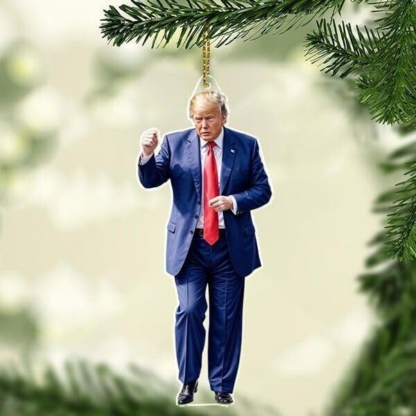 4PCS Donald Dancing Ornaments Valentine's Day Ornament Funny Birthday Gag Gifts for President Donald MAGA Ornament 2D Acrylic Home Decorations