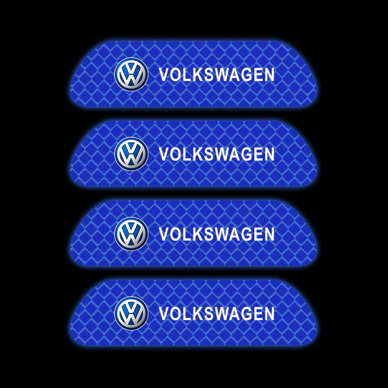VW 4PCS Car Door Sticker Safety Warning Reflective Mark For VW Volkswagen Passat POLO Tiguan Golf Jetta