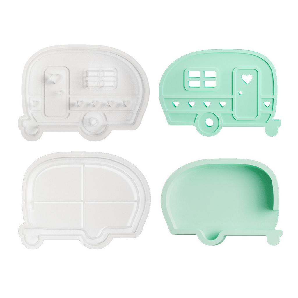 2Pcs Toy Bus Silicone Candle Holder Molds Silicone Tealight Stand Molds for Epoxy Resin Candlestick Tealight Holder