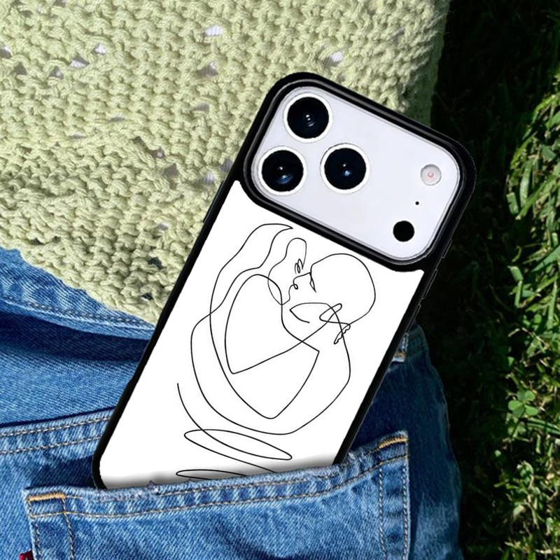 One Line Art Aesthetic Drawing Mobile Phone Case Compatible with IPhone 17 16 15 14 13 12 11Pro Max 17 Air Cover