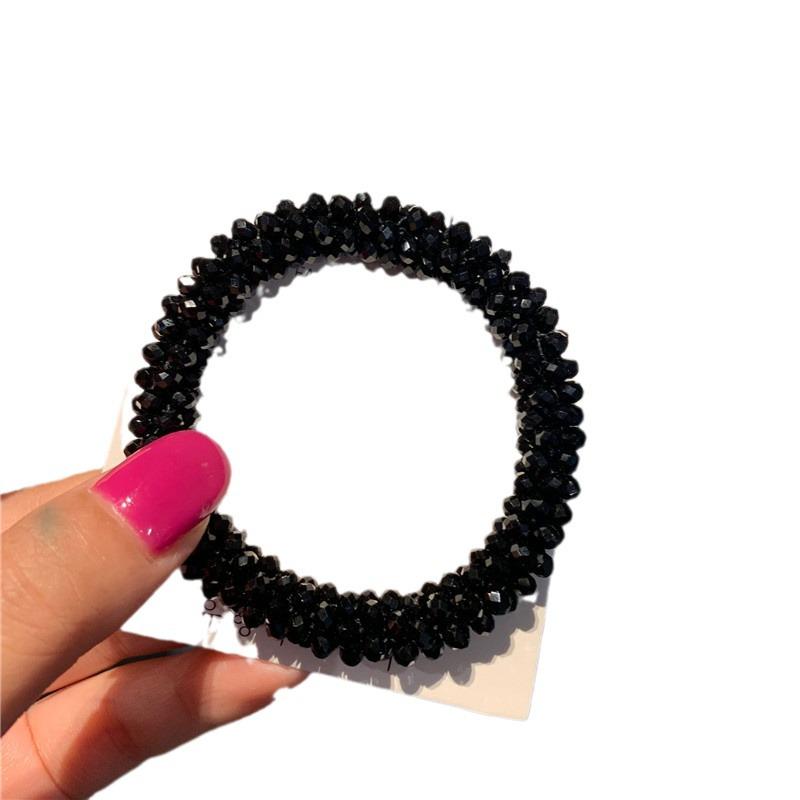 Korean Dongdaemun Crystal Beaded Hair Tie & Bracelet Duo