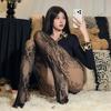 Slimming thin hollow-out black stockings, popular with internet celebrities, sexy hot girl outfit, pure desire style, jacquard mesh stockings