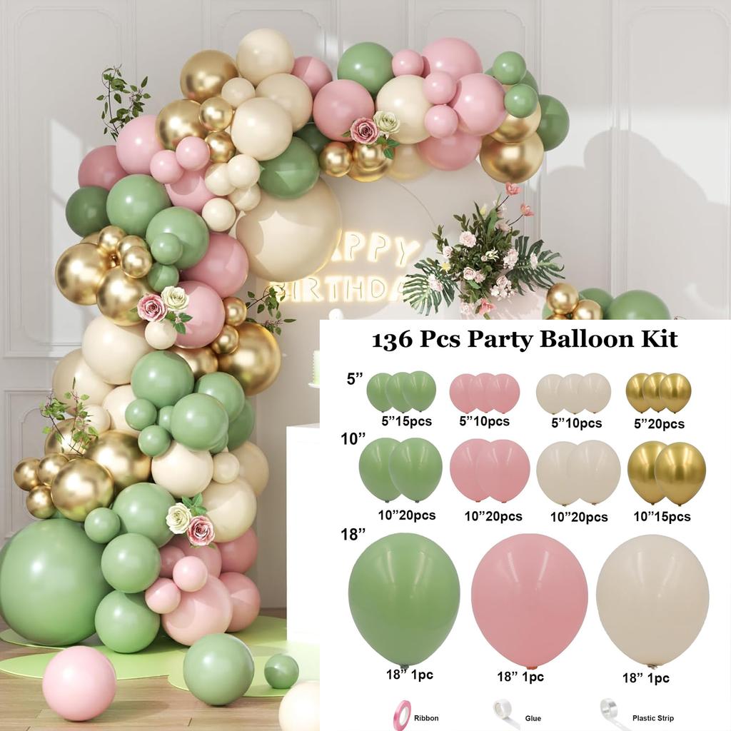 121PCS Multi-color Latex Balloon Set Suitable for Birthday Parties, Weddings, Valentine's Day Party Decoration