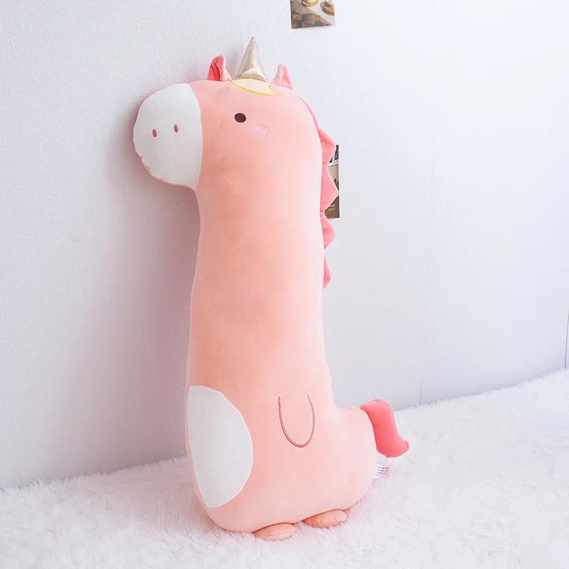 Cartoon Soft Unicorn Dinosaur Giraffe Plush Pillow Stuffed Toys Cute Animal Sleeping Sofa Decoration Doll Birthday Gifts