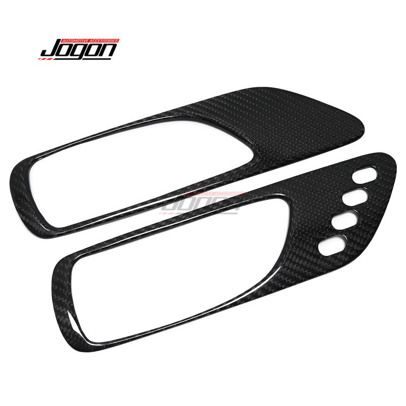 2PCS Carbon Fiber Car Interior Window Side Door Handle Panel Cover Trim For Lexus RC200 RC300 RC F Sport 2015- Accessories