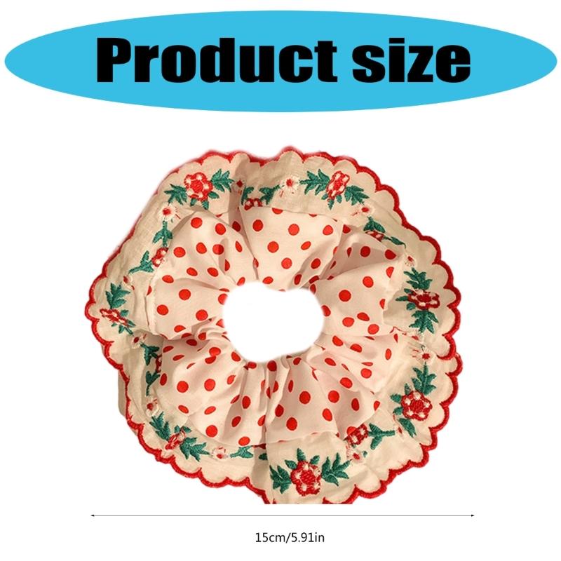 Elastici per Capelli Ricamati per Donna Fasce per Capelli e Braccialetti in Pizzo Dolci Accessori per Capelli Scrunchies Grandi
