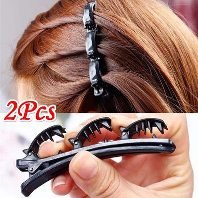 2PC Mode Doppel Schicht Band Twist Zopf Clip Vorne Haar Clips Haarnadel Stirnband Haar Zubehör Werkzeug Haar Zubehör