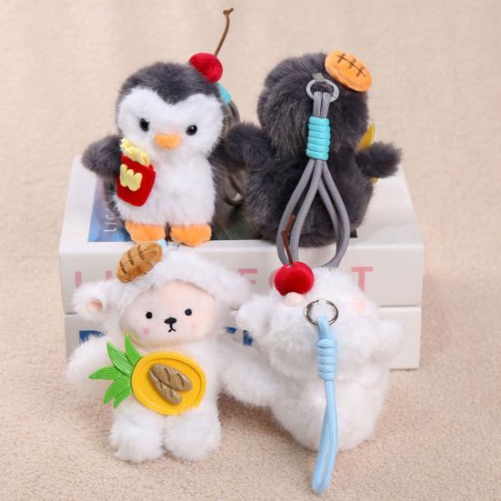 Penguin Sheep Design Plush Doll Keychain Pendant Soft Portable Mini Doll
