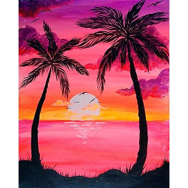 

Новый 5D DIY алмазная живопись закат Алмазная вышивка вид на море вышивка крестиком ремесла полная круглая дрель домашний декор художественный подарок Full Round 15x20CM