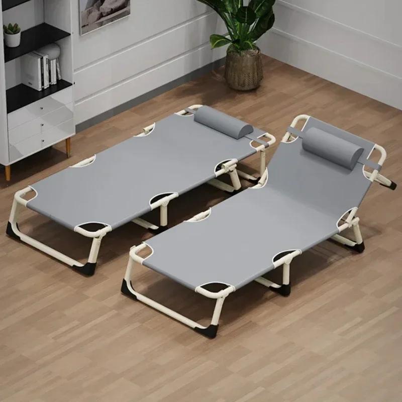Summer Outdoor Folding Camping Bed Simple Office Nap Recliner Portable Lounge Chair for Living Room or Patio
