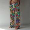 3D Printed Hip-hop Style Pattern Print, Fashionable High-quality Comfortable  Wide-leg Pants, Trendy Printed Men's Pants