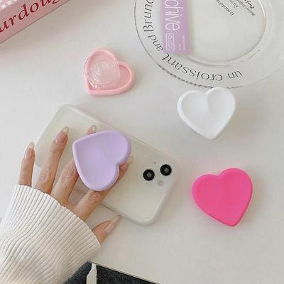 Ins Style Heart Silicone Phone Grip Bracket – Universal Holder for iPhone & Android Smartphones