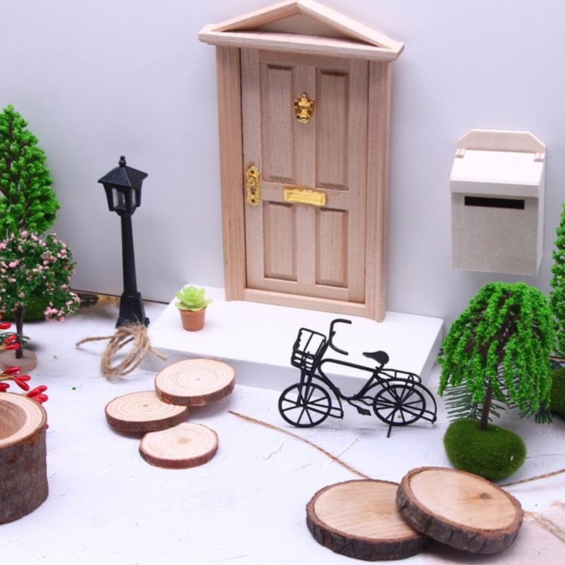 Miniature Bicycles Mini House Furniture Dollhouse Accessory Metal Bike Decorations Supplies Gift 1:12 Scale Black
