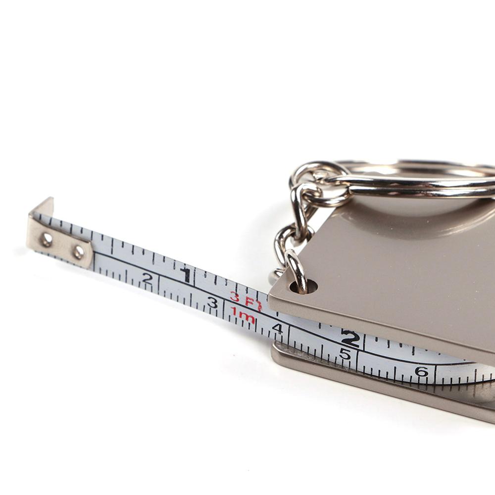 1PC Stainless Steel Retractable Ruler Tape Keychain Measuring Gauging Tools Keyring Pull Ruler