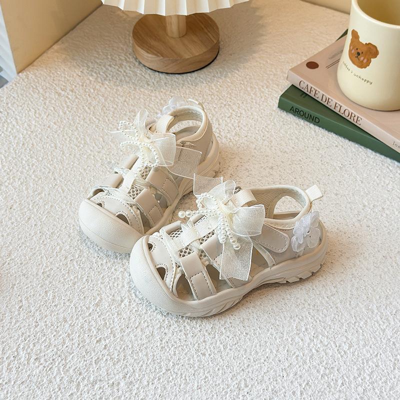 

Highly Attractive Girls Bowknot Sandals New Summer Children s Shoes Soft Sole Princess Shoes for Girls 26 бежевый