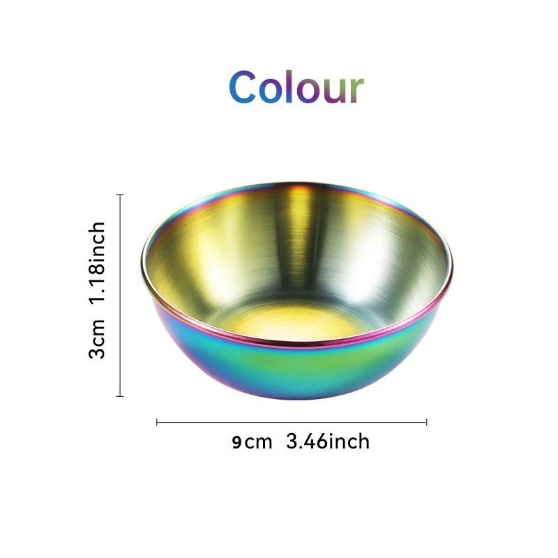 1Pcs Stainless Steel Golden Colorful Sauce Dishes Appetizer Seasoning Serving Dishes Sets Tray Splice Plates Kitchen Tableware