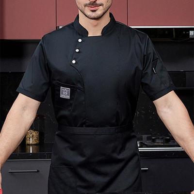 Sommer Kochuniform Kurzarm Weich Übergröße Bäckerei Restaurant Kochuniform Arbeitskleidung Kochhemd Küchenkleidung