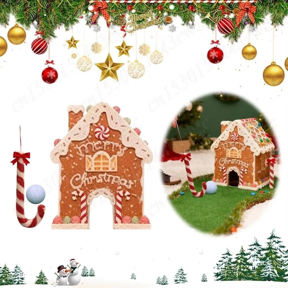 Candy Cane Club Gingerbread Golf Game Set Golf Balls Portable Design Indoor Golf Set Mini Golf Set Home Room Decorations
