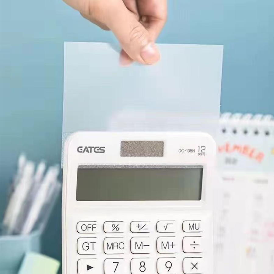 1pc 50sheets PET Transparent Sticky Notes Perspective Waterproof Clear Fluorescence Memo Pad Stationery School Office Supplies