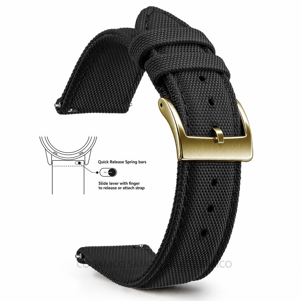 Superior Sailcloth European Watch Bands, Premium Nylon Watch Bands, 18mm 20mm 22mm Quick Release Watch Straps, for Men Women