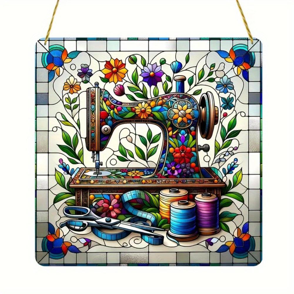 

Винтажный ловец солнца в виде швейной машинки. Красочный подарок для портных, матерей и бабушек с дедушками. чистый