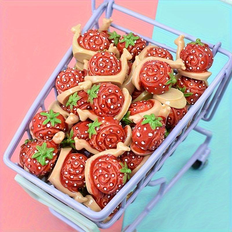 Strawberry Snail Miniature Ornament Micro Landscape DIY Cream Glue Decorative Material