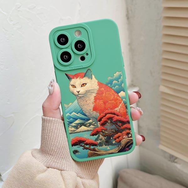 Japanese Anime Style Case For iPhone 14 Plus Pro Max XS X XR SE 2020 Cat Phone Case For iPhone 7 8 11 12 13 Soft Silicone Cover