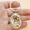 1 stuks Retro Maagd Maria Legering Sleutelhanger - Religieus Tijd Edelsteen Hanger Geschikt voor Autosleutels en Rugzak Hanger Cadeau