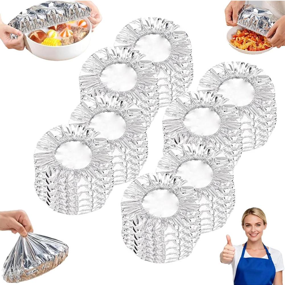 Thickened Aluminum Foil Food Cover - Thermal Insulation & Bug Dust Proof, Keep Warm Dish Cover for Dining Table, Food Grade B2M5